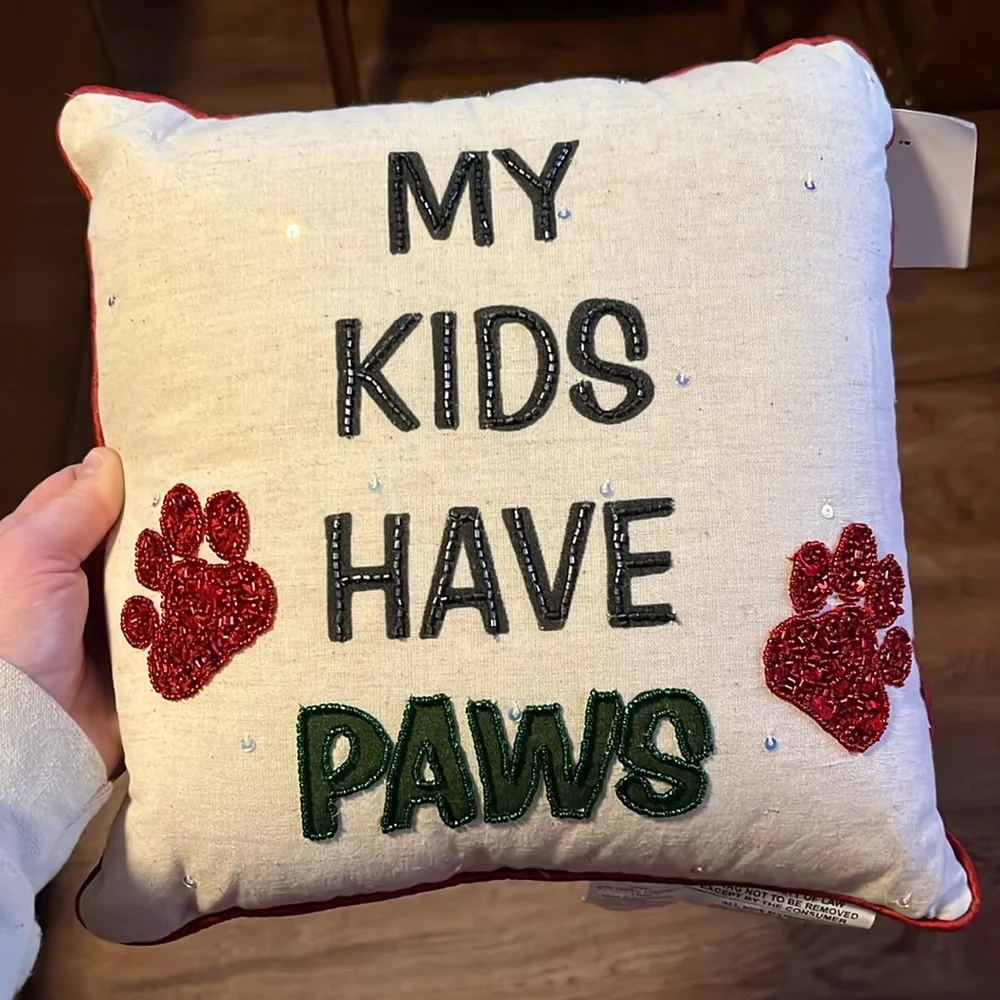 NWT My Kids Have Paws 12”x12”